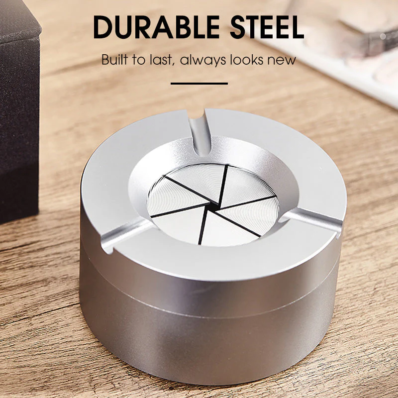 Stainless Steel Ashtray with 360° Rotary Lid - Image 3