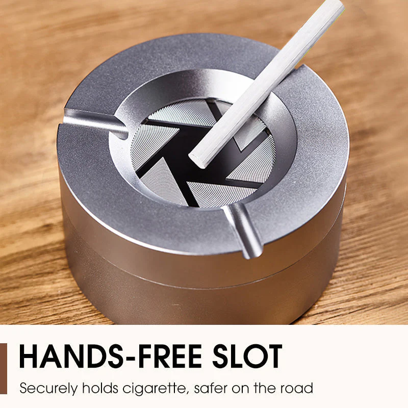 Stainless Steel Ashtray with 360° Rotary Lid - Image 4