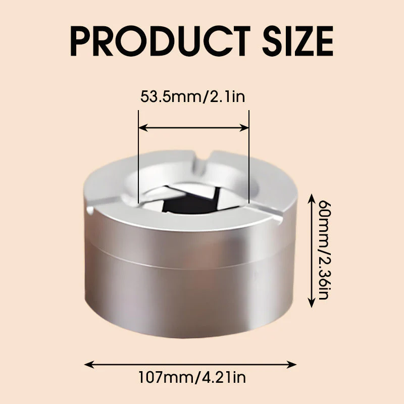Stainless Steel Ashtray with 360° Rotary Lid - Image 6