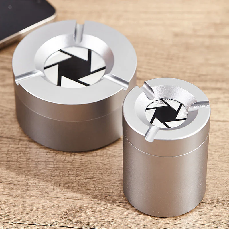 Stainless Steel Ashtray with 360° Rotary Lid - Image 8