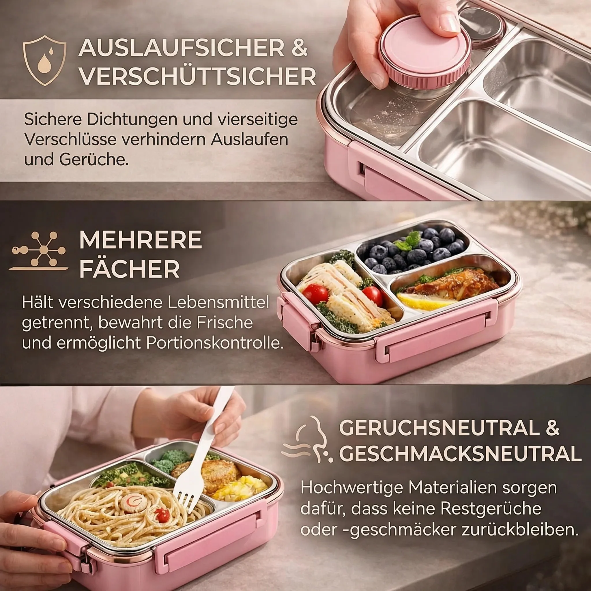 Stainless Steel Compartment Lunch Box - Image 4