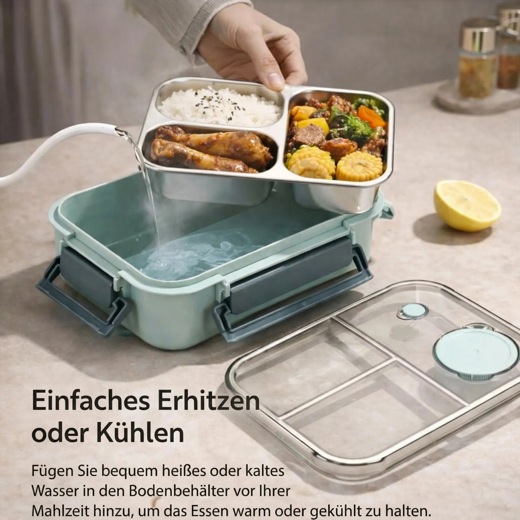Stainless Steel Compartment Lunch Box - Image 7