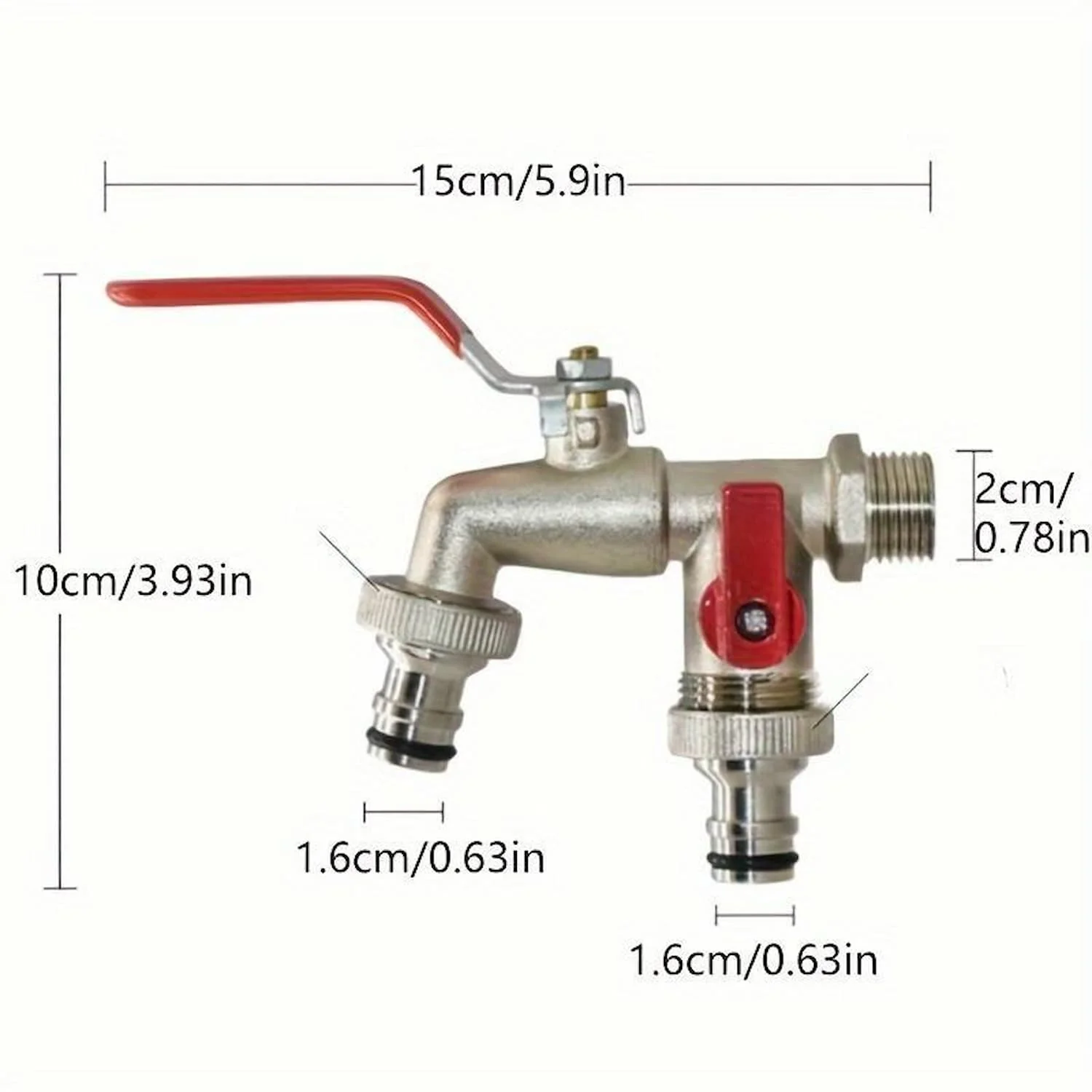 Stainless Steel Double Faucet with Two Outlets - Image 6