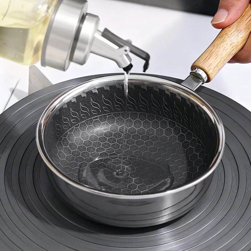 Stainless Steel Mini Frying Pan with Wooden Handle - Image 5