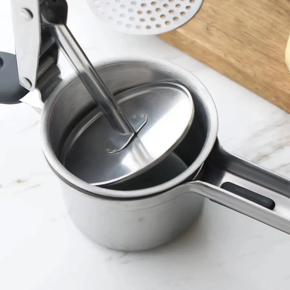 Stainless Steel Potato Masher with 3 Discs for Different Textures - Image 3