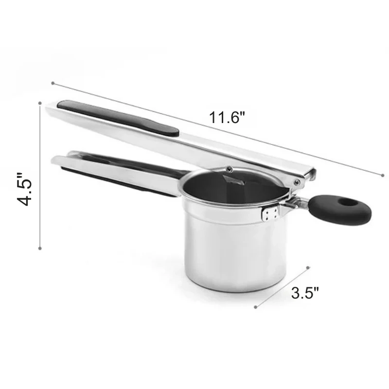 Stainless Steel Potato Masher with 3 Discs for Different Textures - Image 5