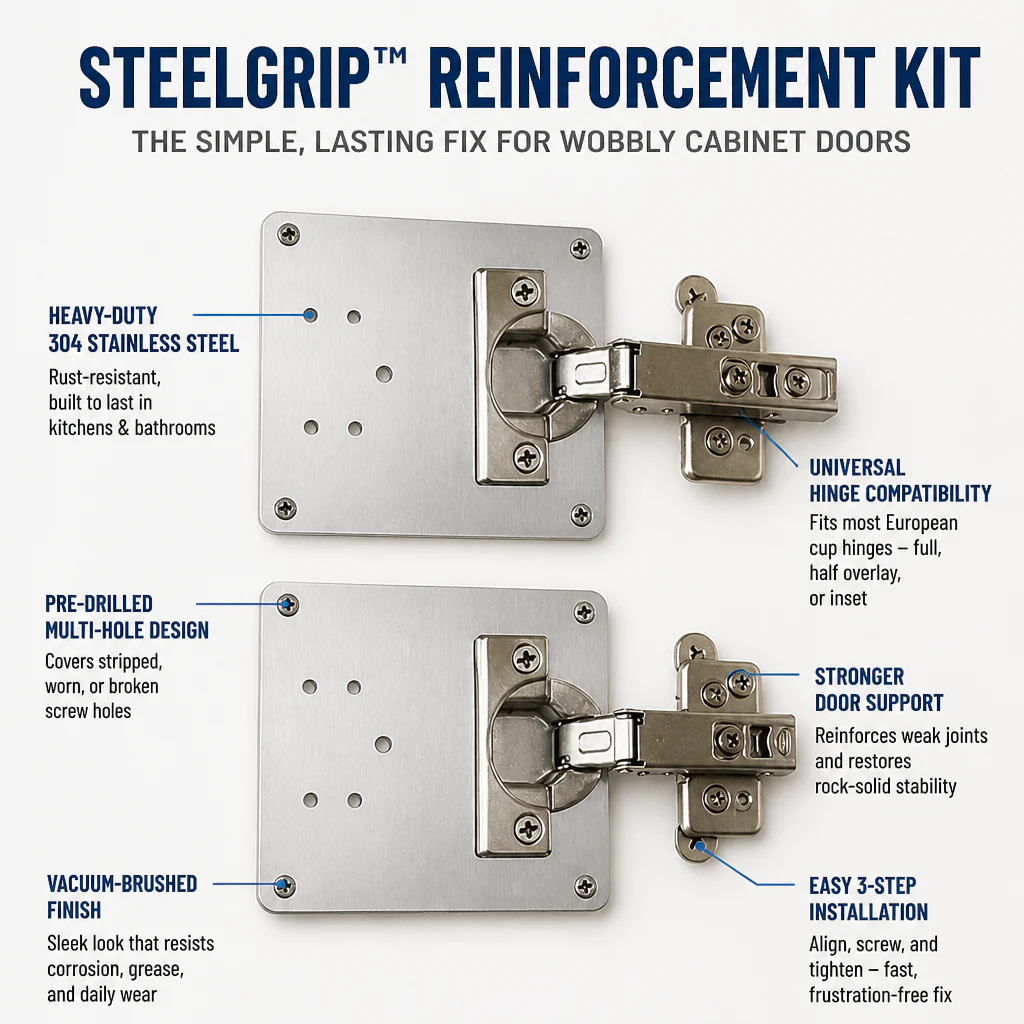 SteelGrip™ — Finally Stop Wobbly Doors and Own Rock-Solid Cabinet Confidence - Image 8