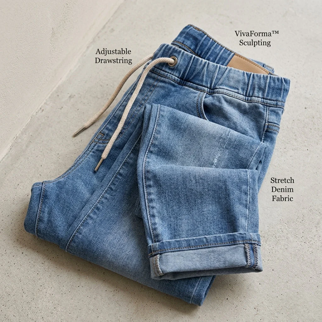 VivaForma™ – Relaxed Pull-On Stretch Jeans with Adjustable Drawstring Waist - Image 6