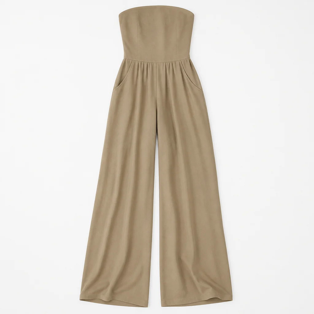 Solenne™ – Elegant Strapless Wide-Leg Jumpsuit with Smocked Back - Image 11