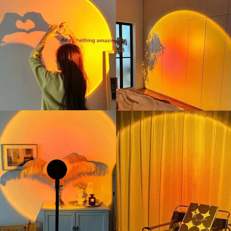 Sunset Lamp | 16 Colors + Remote Control LED Projector Table Lamp - USB Nightstand Lamps - Image 2