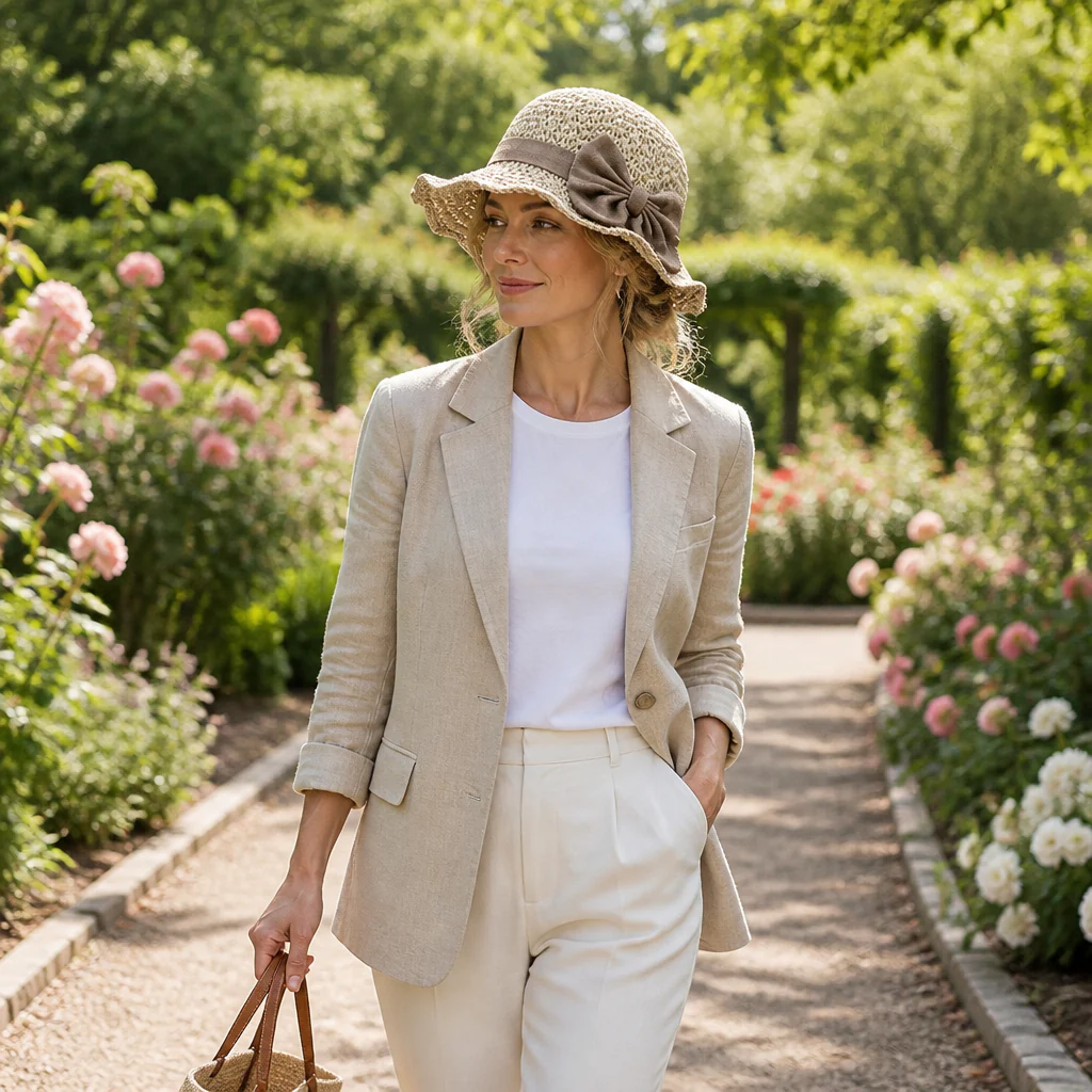 SunSway™ – Packable Woven Straw Sun Hat with Bow Detail - Image 2