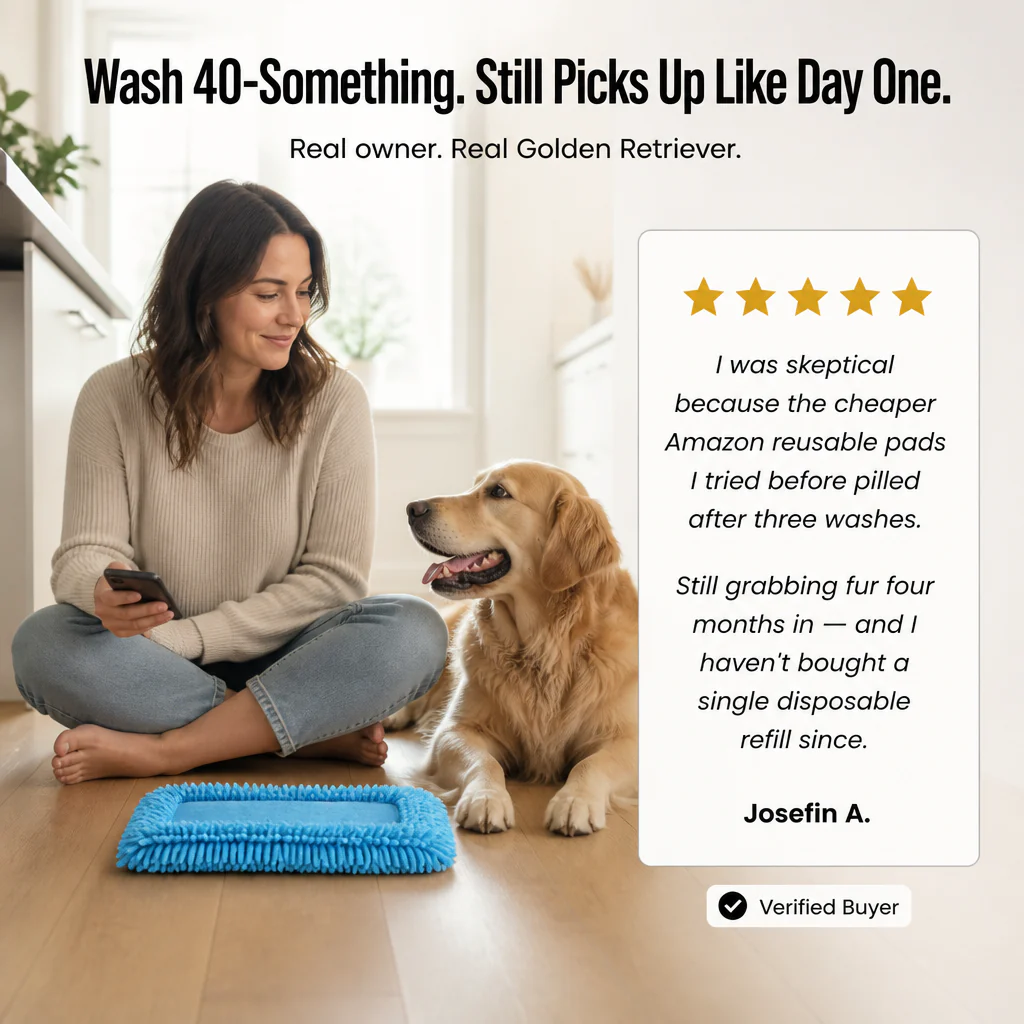 SwiftSleek™ — Snap-On Microfiber Pads That Grab Pet Hair Through 150 Washes - Image 5