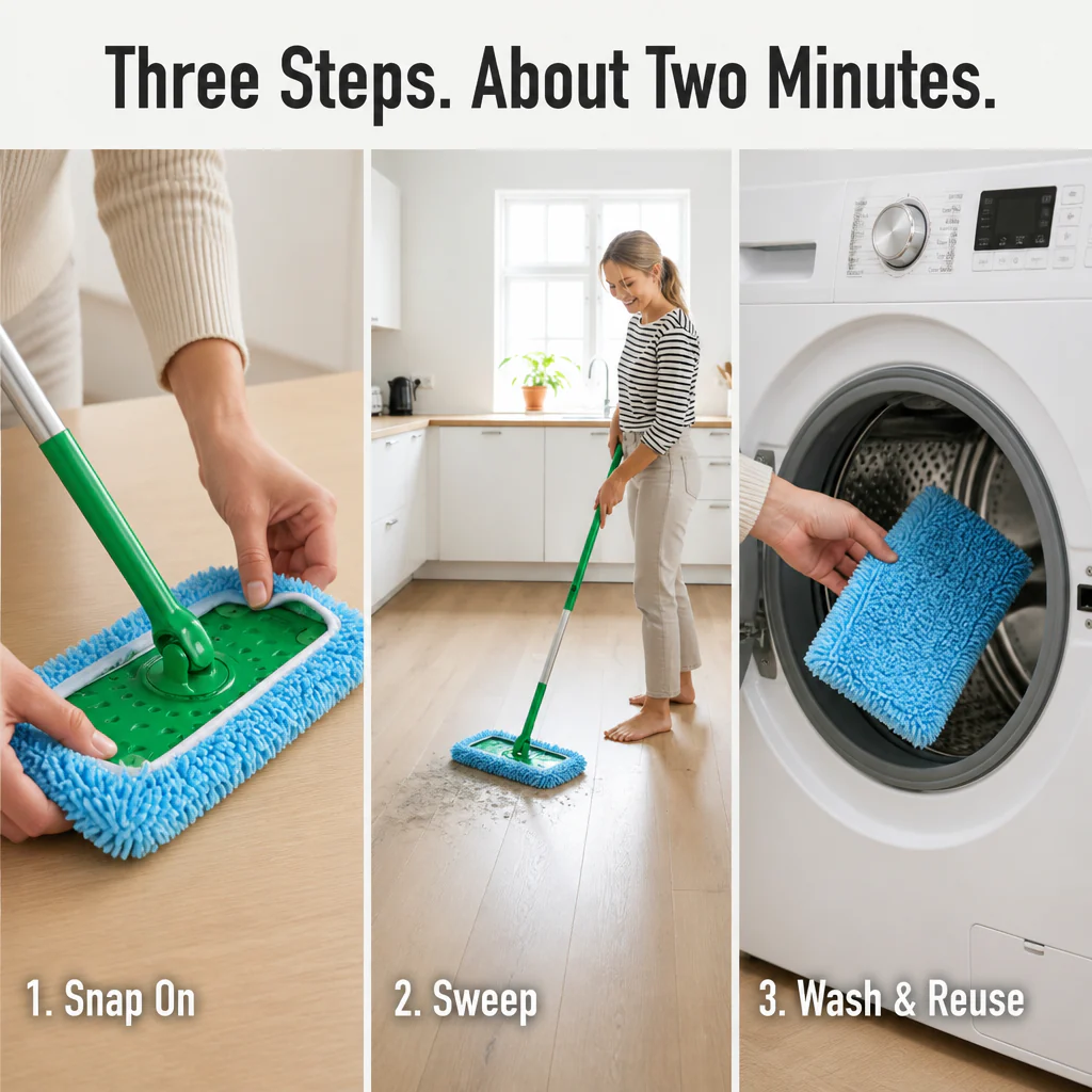 SwiftSleek™ — Snap-On Microfiber Pads That Grab Pet Hair Through 150 Washes - Image 7