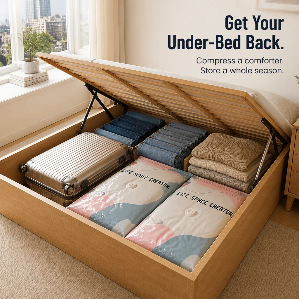 SwiftSpace™ — Compress Comforters, Coats & Bedding to a Fifth Their Size, Pump-Free - Image 5