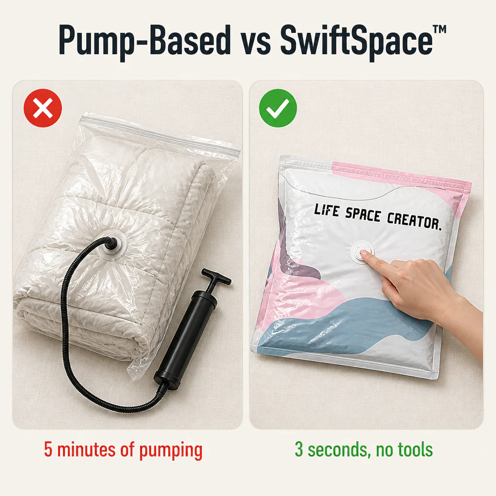 SwiftSpace™ — Compress Comforters, Coats & Bedding to a Fifth Their Size, Pump-Free - Image 6