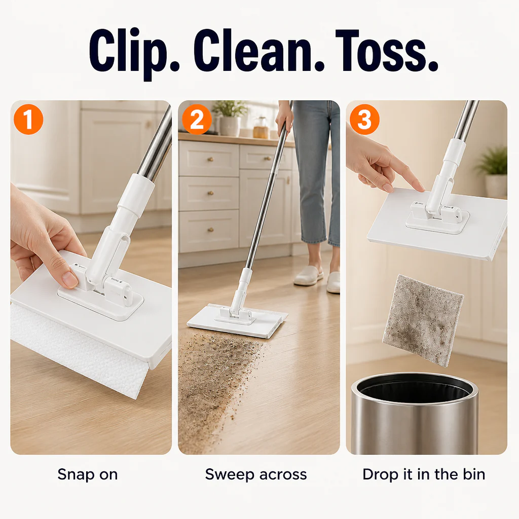 SwiftSweepPro™ — Clip Any Cloth, Sweep Any Floor, Skip the Refill Aisle for Good - Image 7