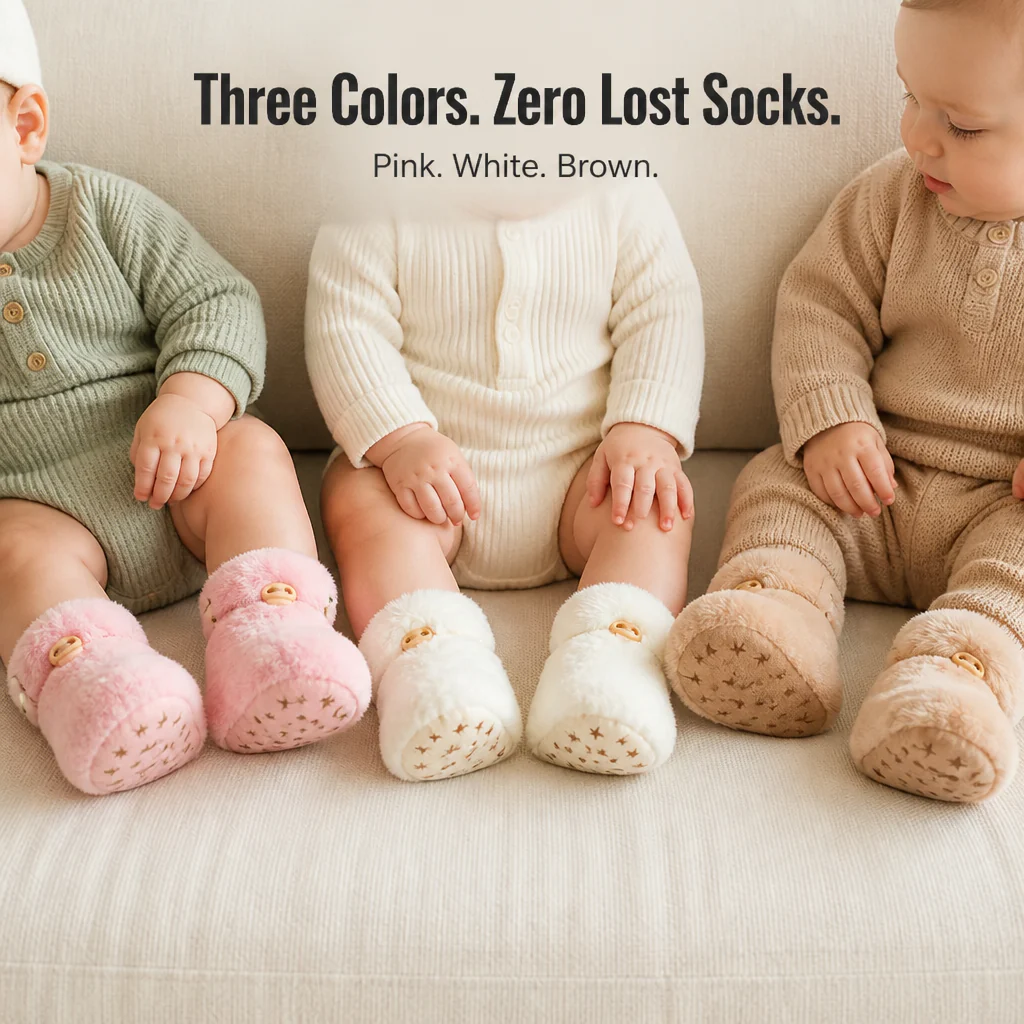 TinyTreadz™ — Cozy Up Tiny Feet With Plush Booties That Actually Stay On - Image 4