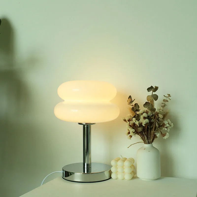 Glass table lamp with colorful pattern for bedroom and bedside table - child-friendly night light - Image 5