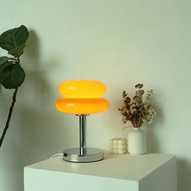 Glass table lamp with colorful pattern for bedroom and bedside table - child-friendly night light - Image 8