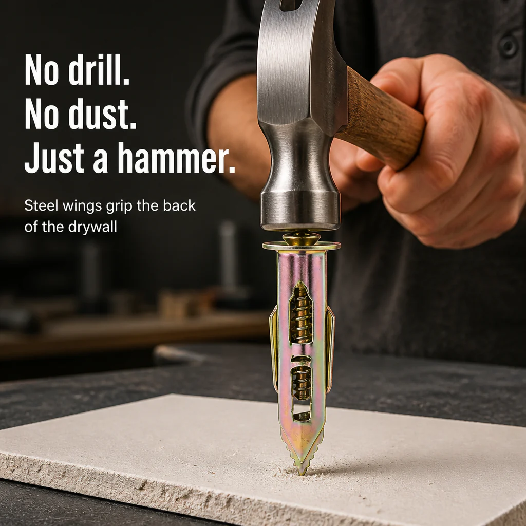 TitanFixx™ — Hammer-In Steel Anchors That Grip Drywall From the Back