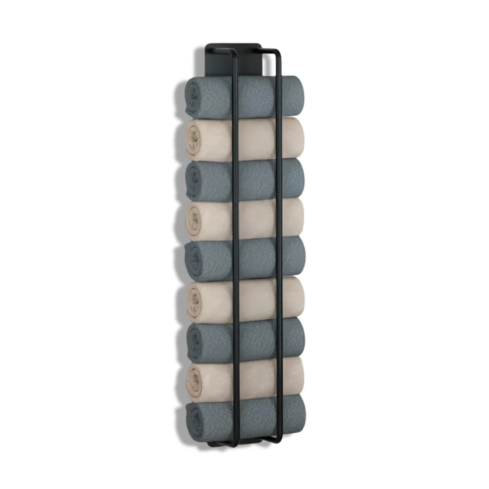 Towel Rack | Upright Wall Organizer | Open Wire Basket | TowelStack - Image 11