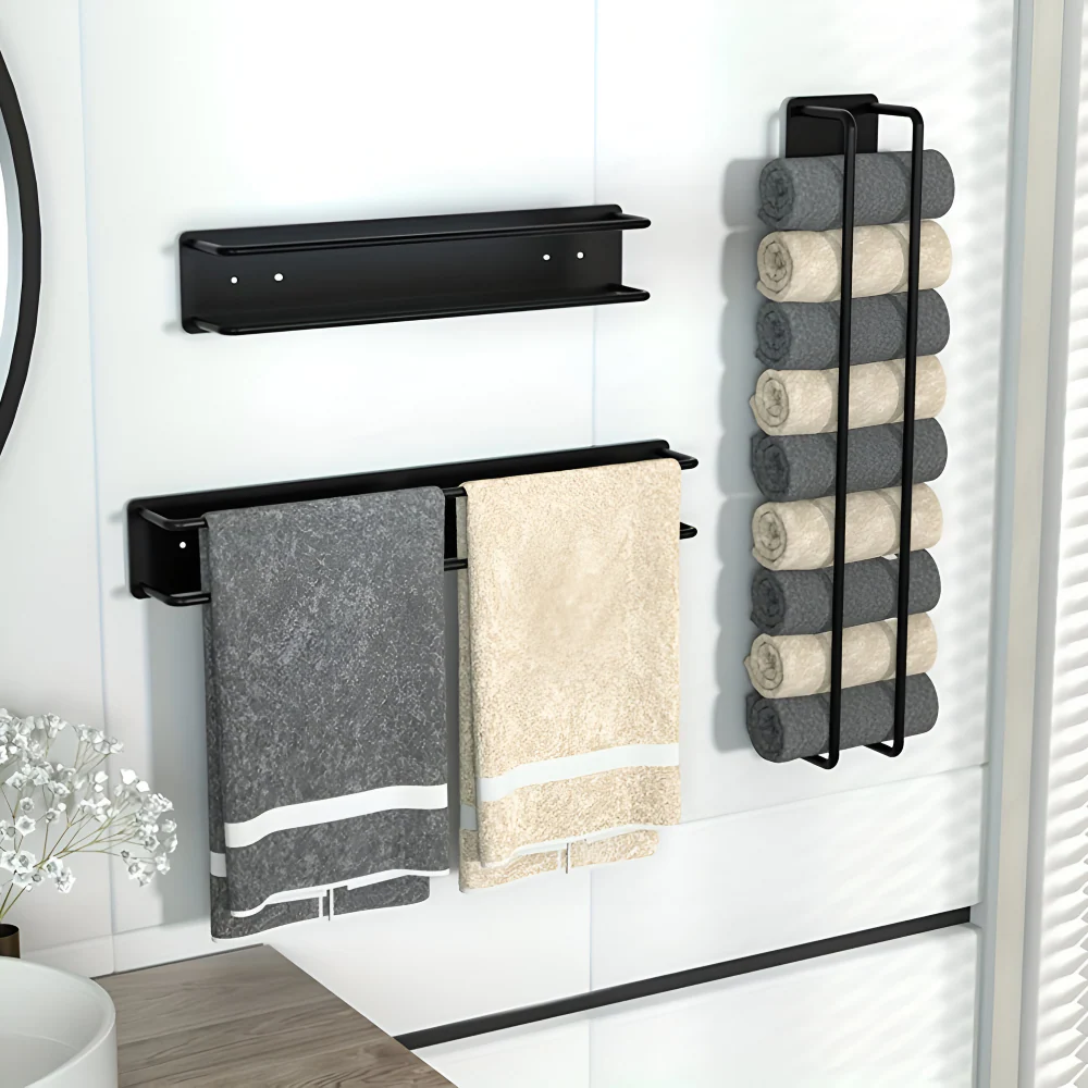 Towel Rack | Upright Wall Organizer | Open Wire Basket | TowelStack - Image 3