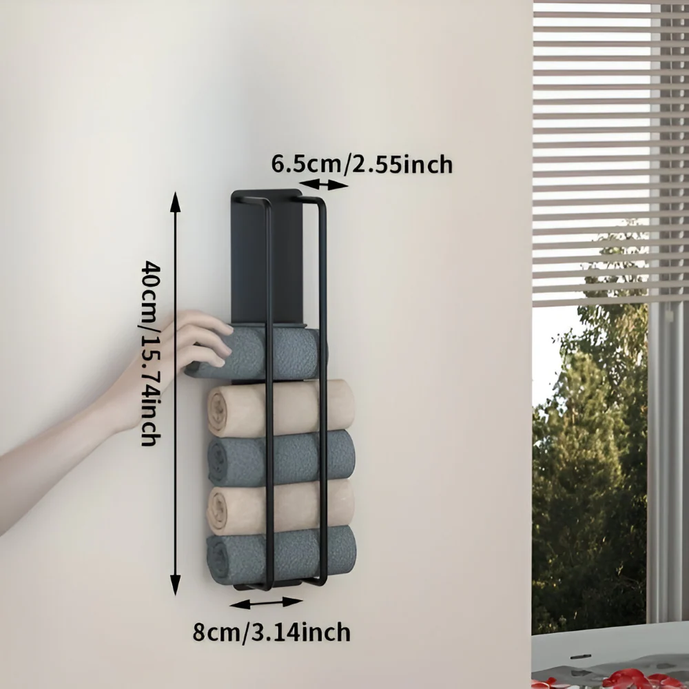 Towel Rack | Upright Wall Organizer | Open Wire Basket | TowelStack - Image 6