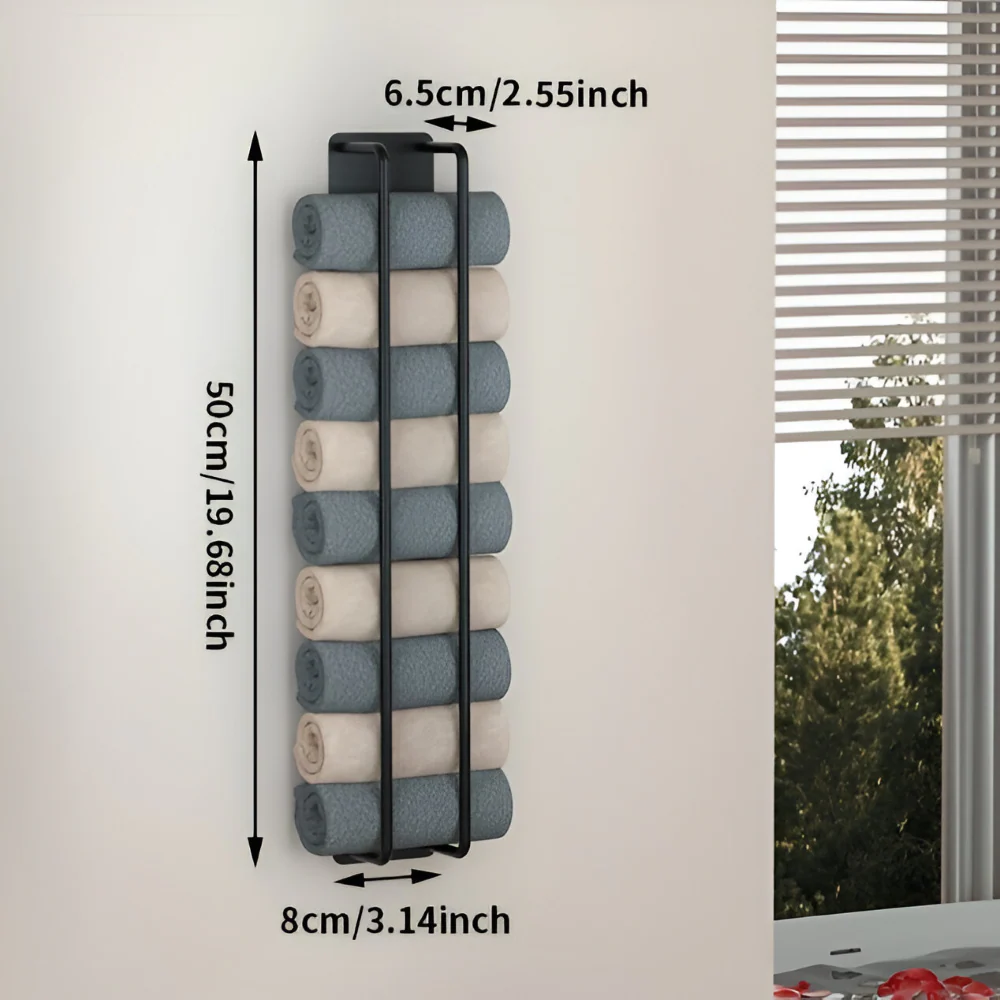 Towel Rack | Upright Wall Organizer | Open Wire Basket | TowelStack - Image 7