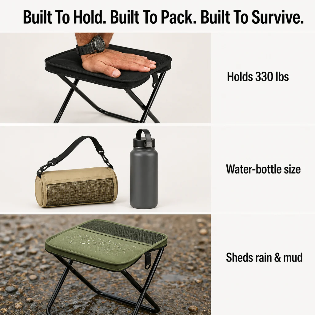 TrailEase™ — Pop Open A 330-lb Stool That Folds To Water-Bottle Size - Image 3