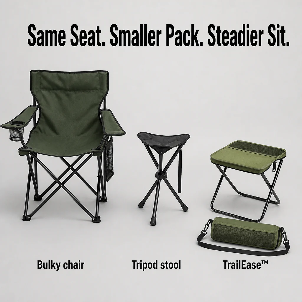 TrailEase™ — Pop Open A 330-lb Stool That Folds To Water-Bottle Size - Image 7
