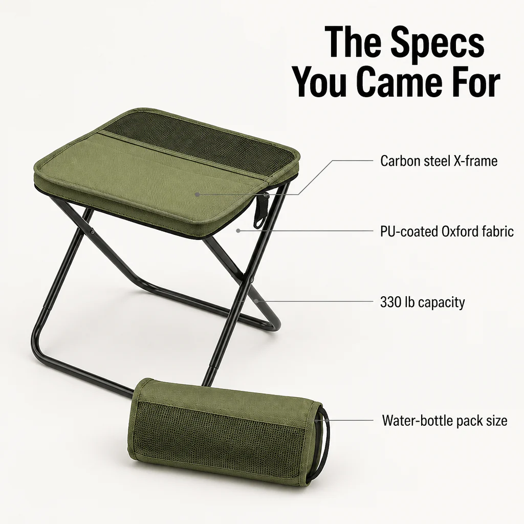 TrailEase™ — Pop Open A 330-lb Stool That Folds To Water-Bottle Size - Image 8