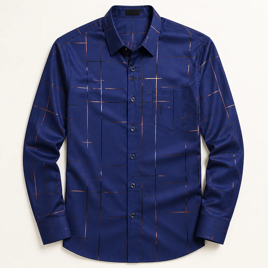 Ultra-LightPower™ – Wrinkle-Free Line-Print Dress Shirt with Breathable Stretch - Image 11