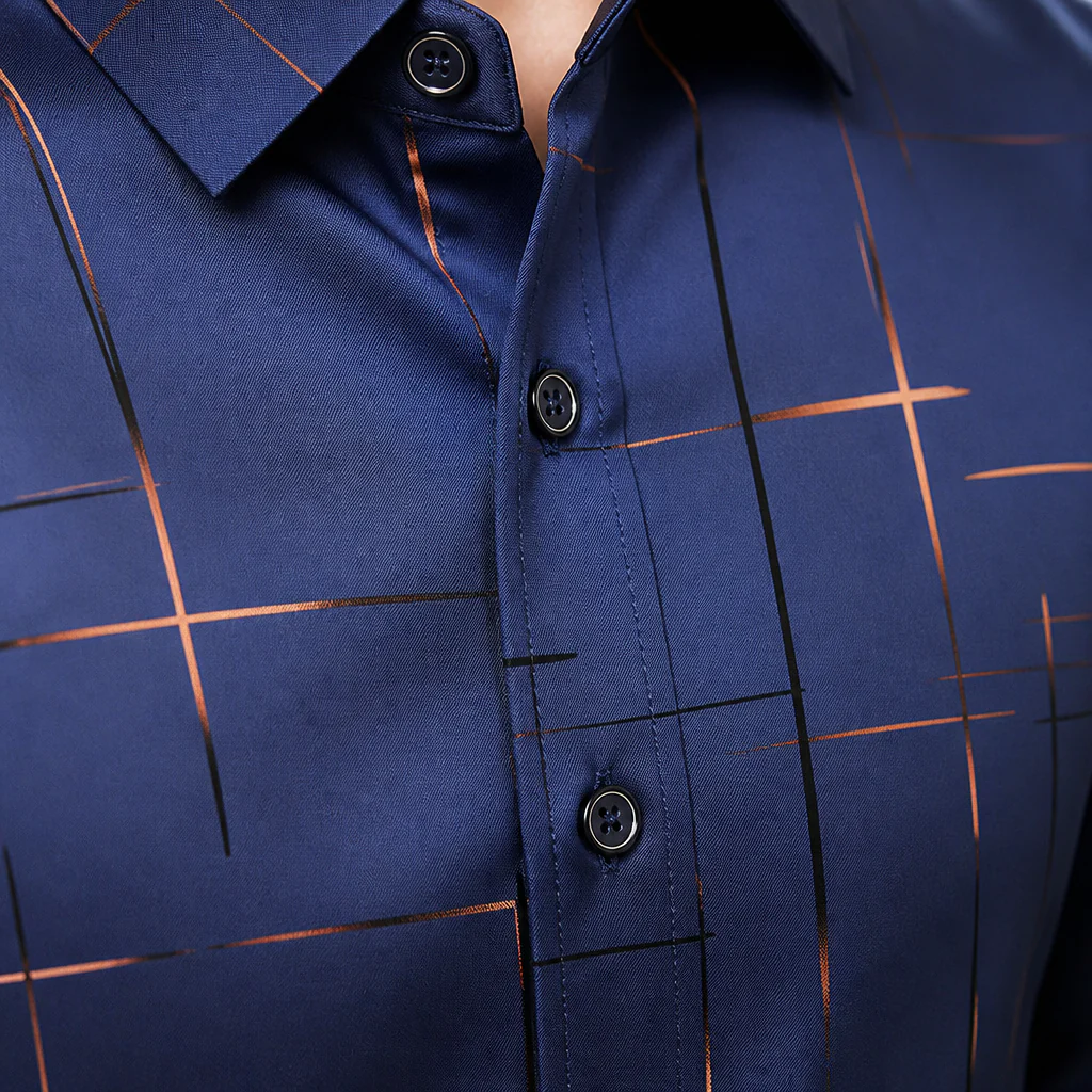 Ultra-LightPower™ – Wrinkle-Free Line-Print Dress Shirt with Breathable Stretch - Image 5