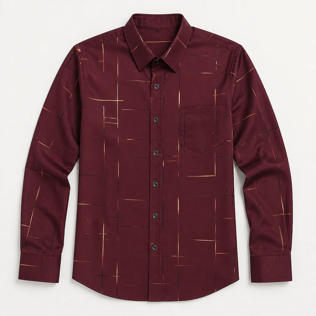 Ultra-LightPower™ – Wrinkle-Free Line-Print Dress Shirt with Breathable Stretch - Image 9