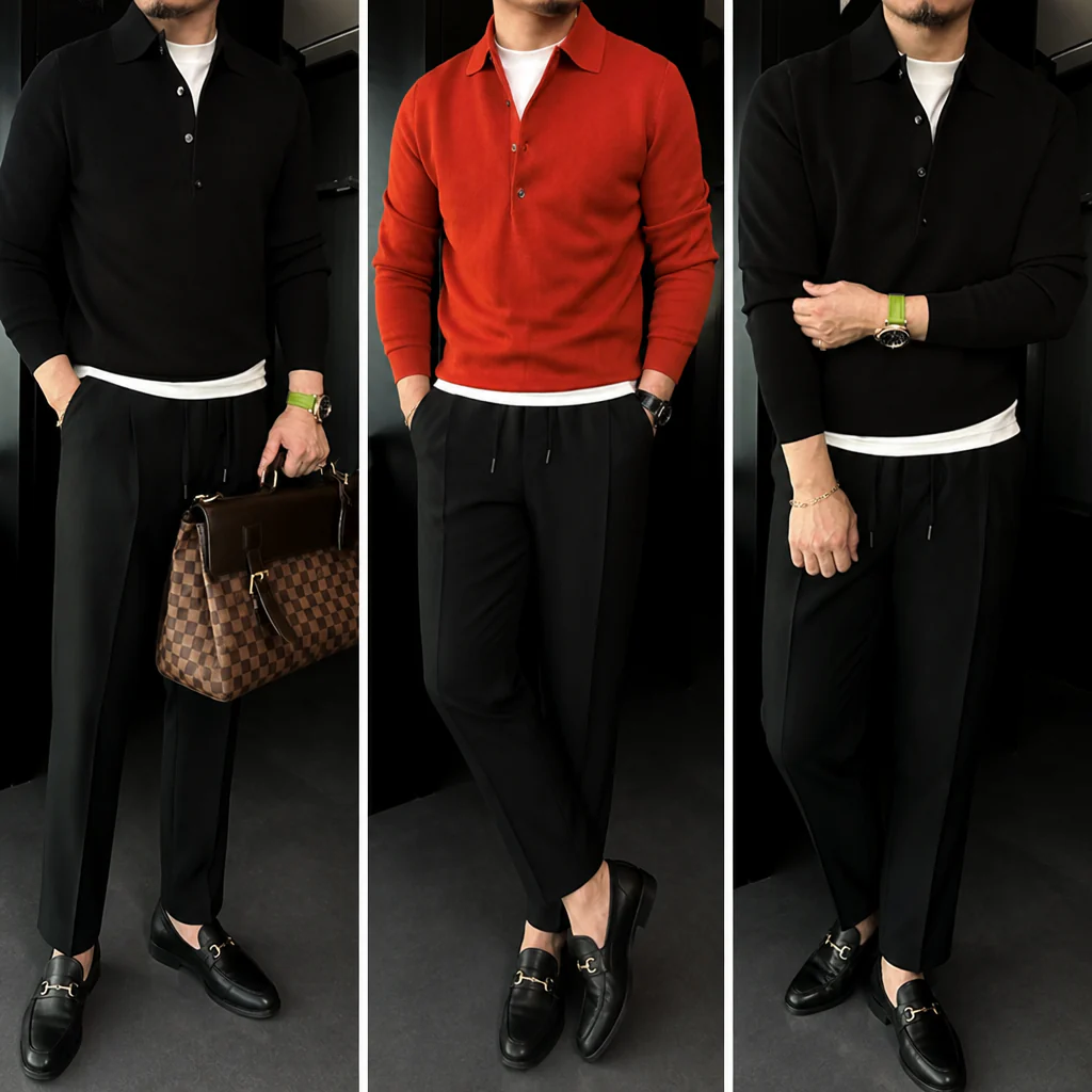 ValorWeave™ – Tailored Knit Polo with Spread Collar & Button Placket - Image 5