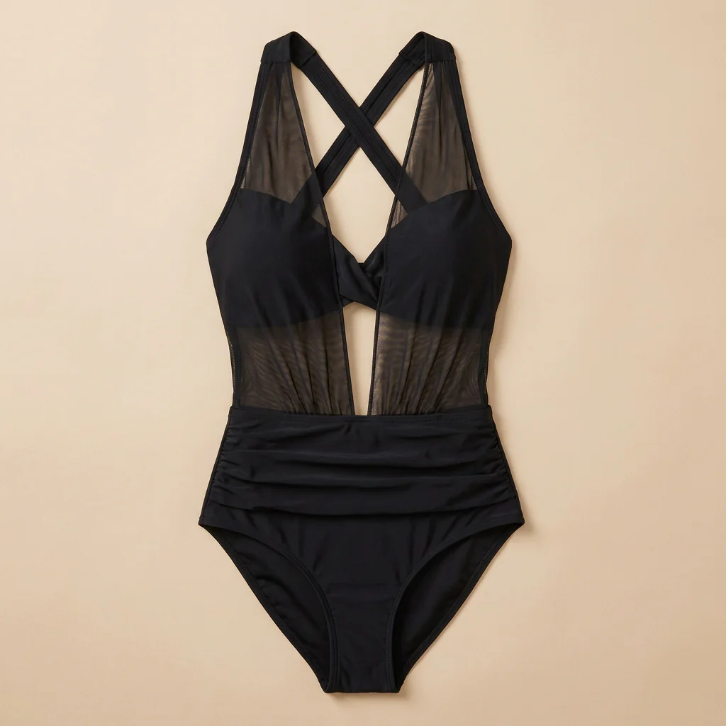VelaMist™ – Sculpting High-Waist Mesh One-Piece Swimsuit with Twist Front - Image 9