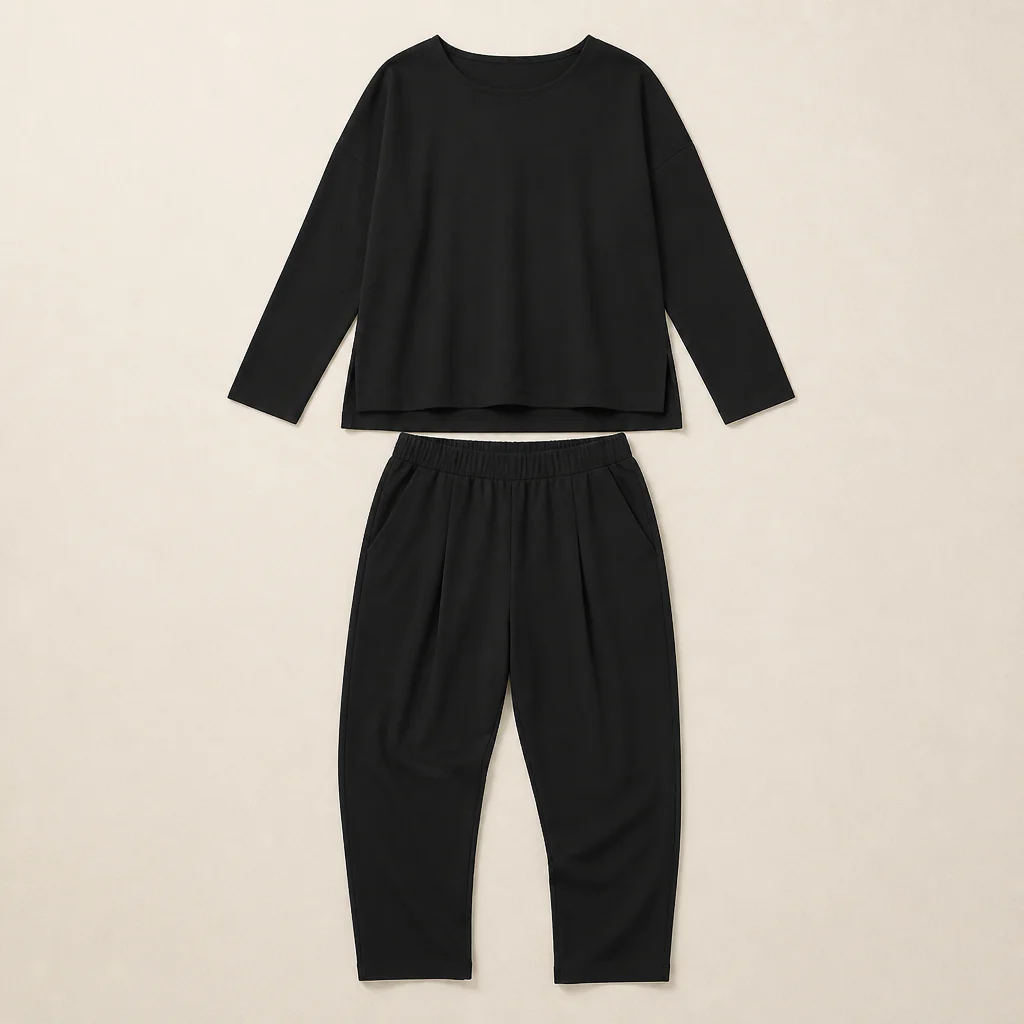 Mirelle™ – Relaxed Boat-Neck Two-Piece Set with Tapered Pleated Pants - Image 9