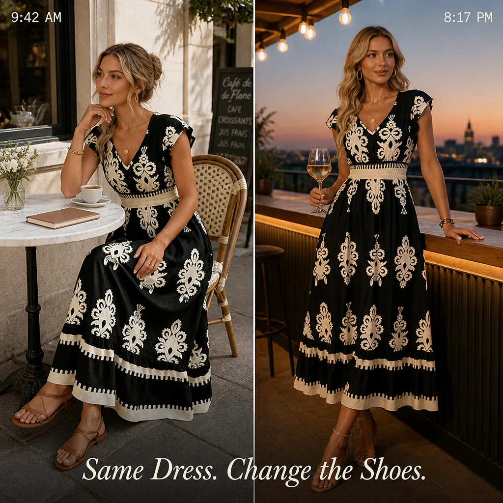 Vellureva™ — Wear One Cap-Sleeve Maxi from Café Lunch to Rooftop Dinner - Image 5