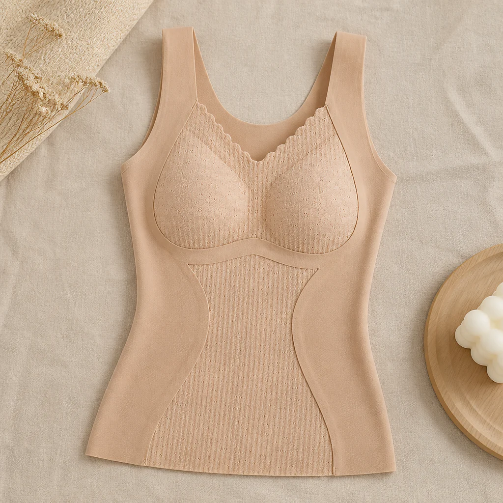 VeloFlex™ – Thermal Seamless Shaping Camisole with Built-In Lace Bra - Image 11