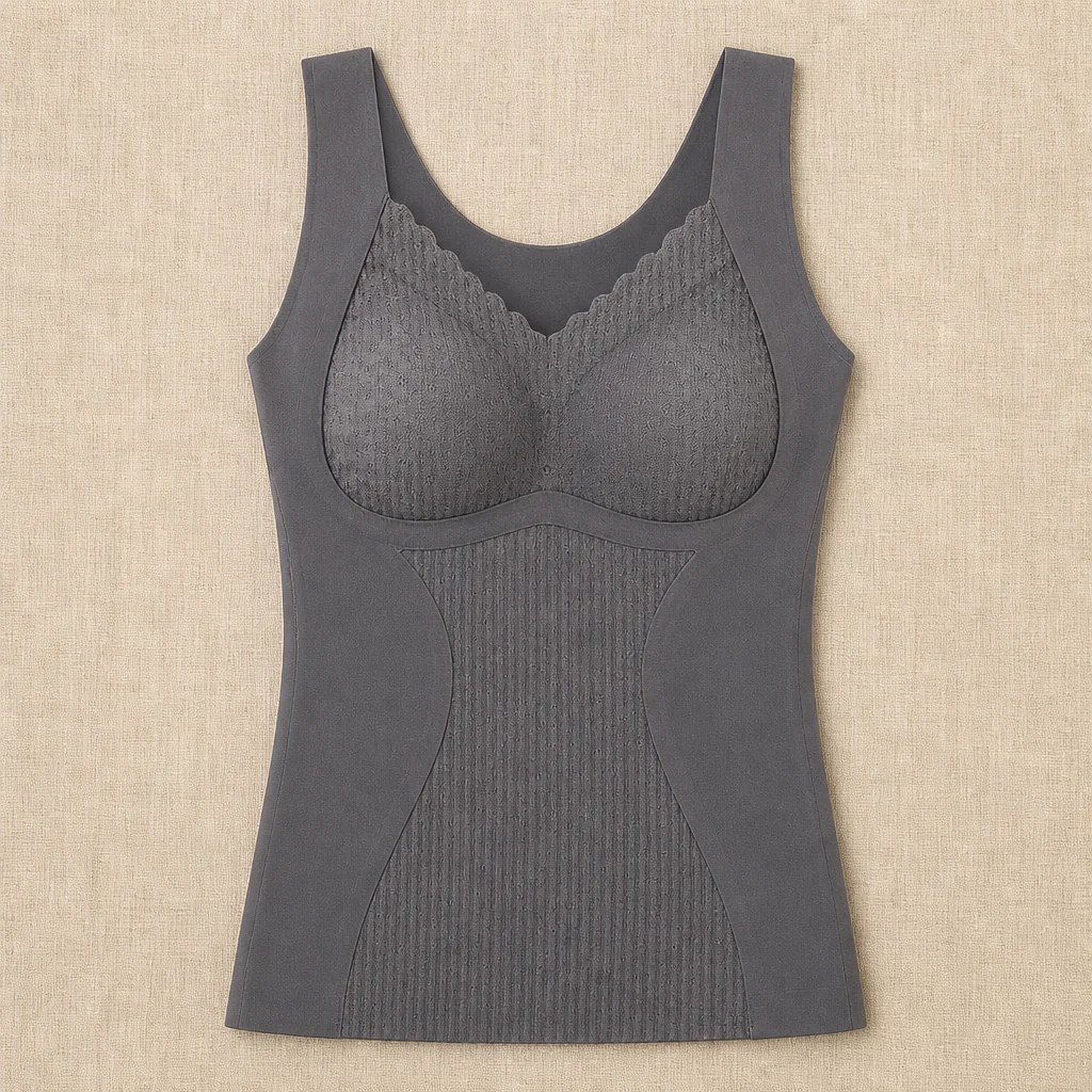 VeloFlex™ – Thermal Seamless Shaping Camisole with Built-In Lace Bra - Image 4