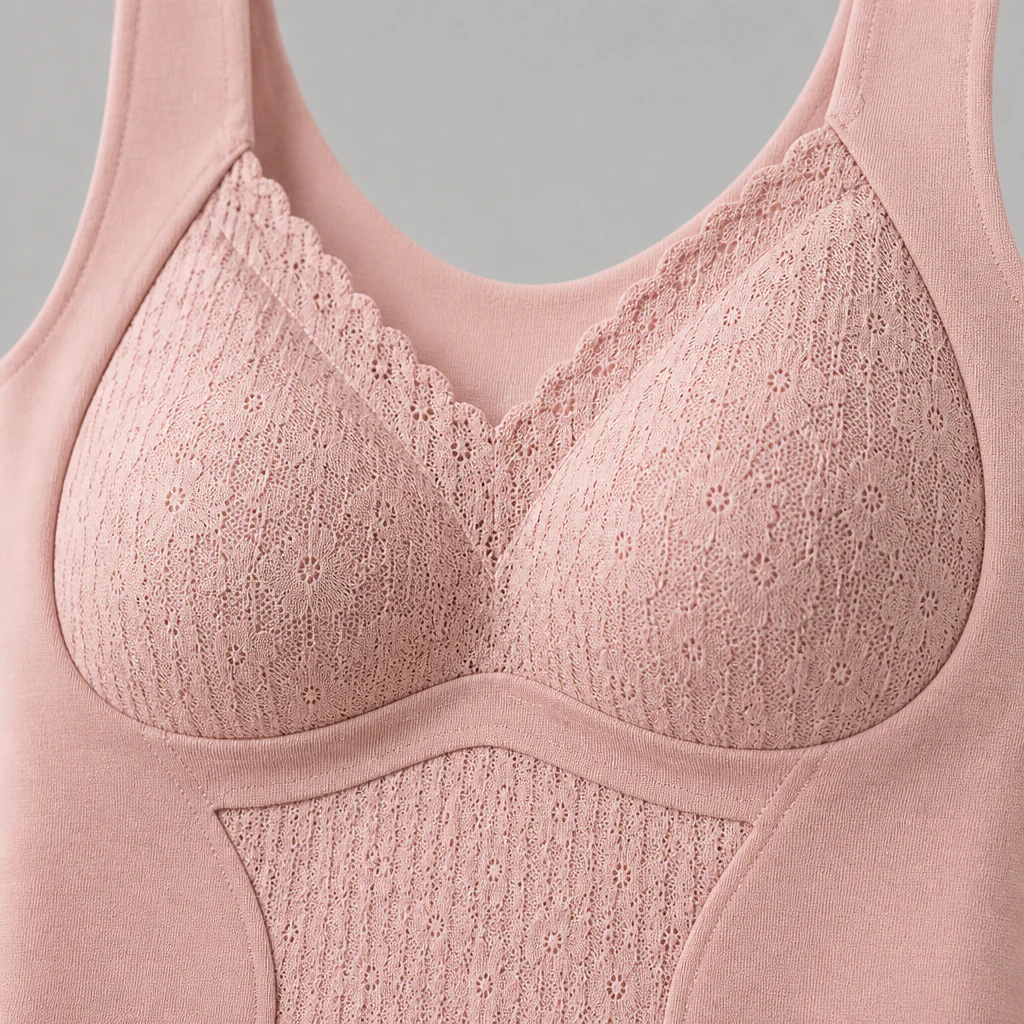 VeloFlex™ – Thermal Seamless Shaping Camisole with Built-In Lace Bra - Image 5