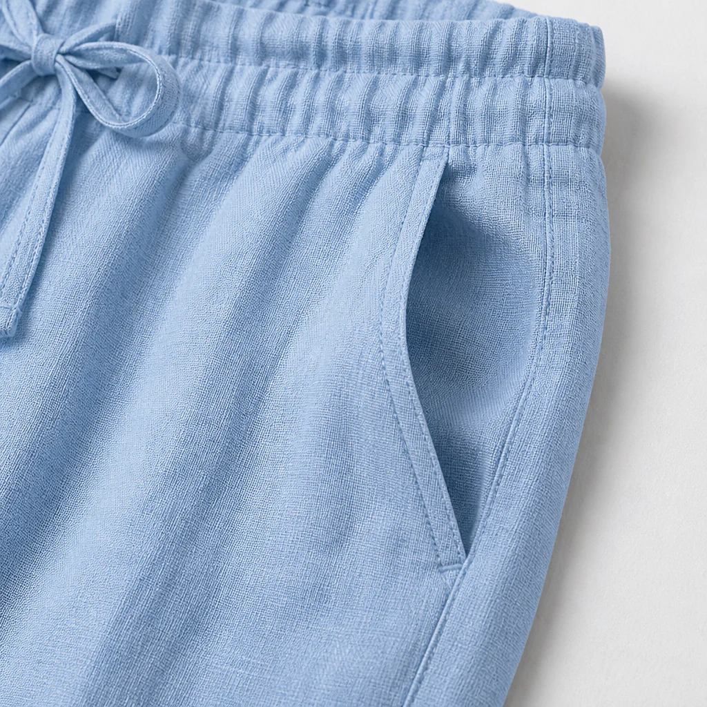 VelouraFlex™ – Breezy Cotton-Linen Drawstring Pants with Tapered Cuffed Hem - Image 6