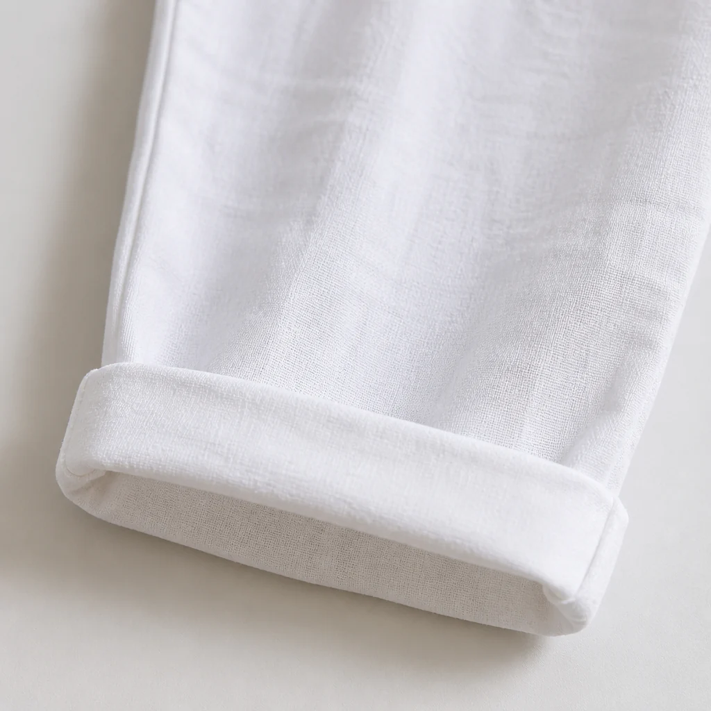 VelouraFlex™ – Breezy Cotton-Linen Drawstring Pants with Tapered Cuffed Hem - Image 7