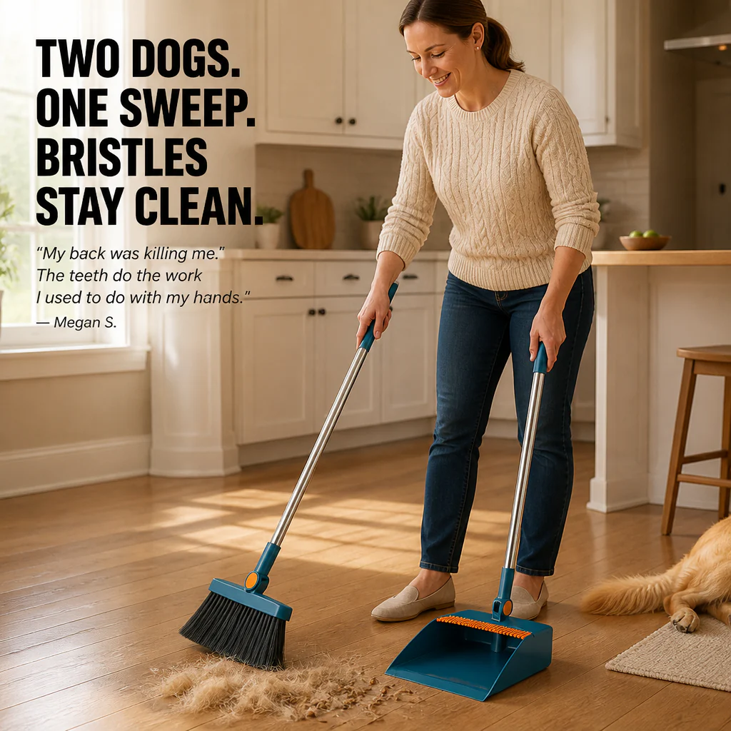 Velurro™ Shovel & Brush Set — Sweep Under Sofas and Strip Pet Hair Off Hands-Free - Image 5