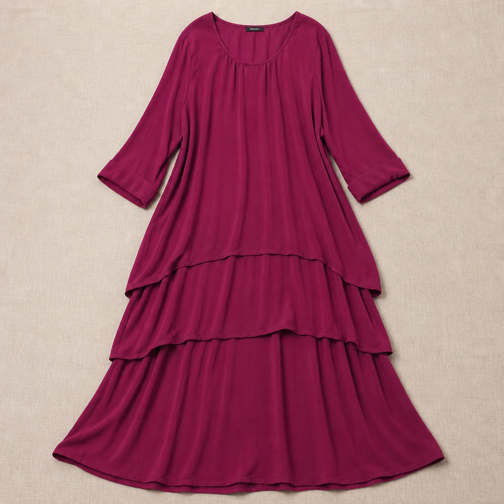 VeroLuxe™ – Flowy Tiered Maxi Dress with Cape Sleeves - Image 12