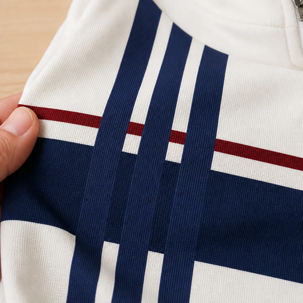 VibeFlex™ – Modern Striped Mock-Neck Quarter-Zip Two-Piece Set - Image 7