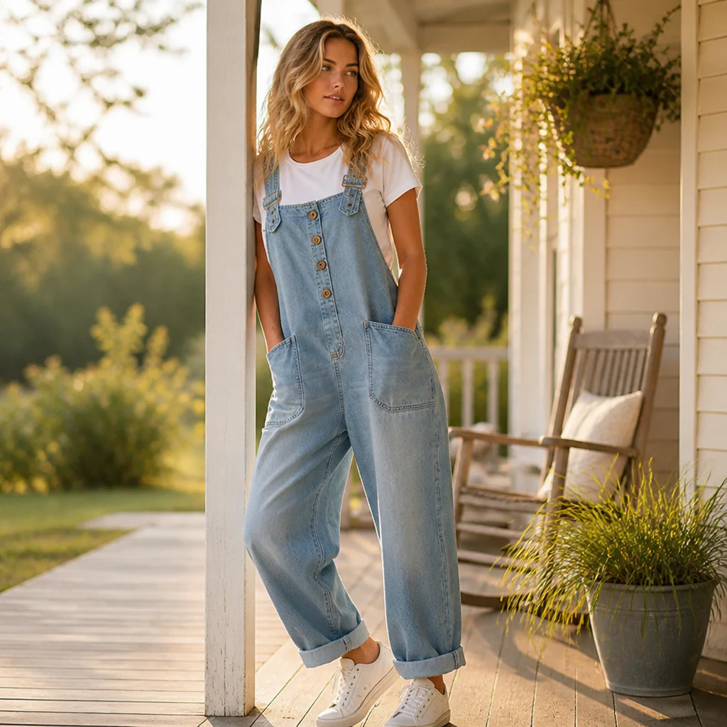 VieraFlex™ Relaxed Denim Jumpsuit — Feel Unstoppable Comfort and Effortless Confidence All Day Long - Image 3