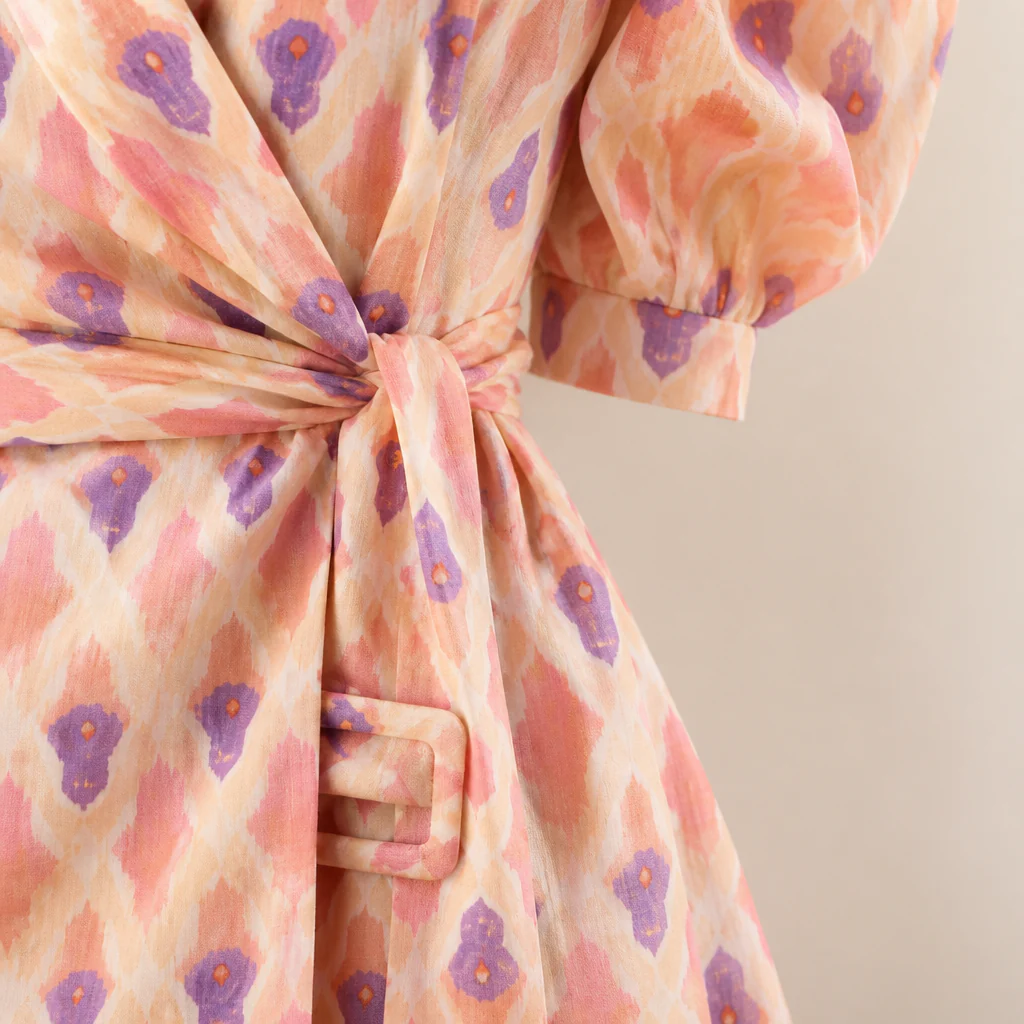 Virelli™ – Retro Printed Wrap Top & Flared Pant Set with Tie Belt - Image 6