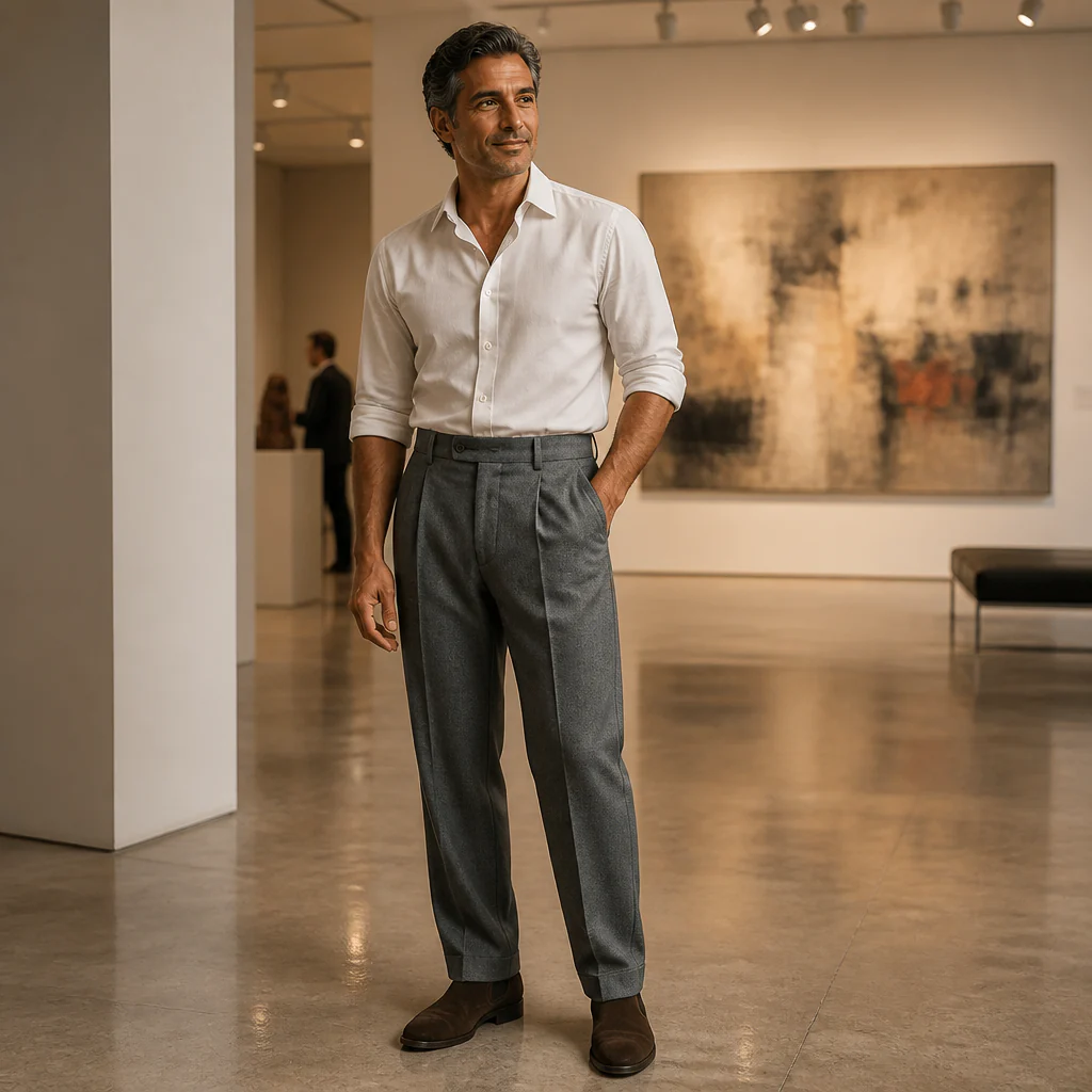 Roven™ – Tailored Wide-Leg Men's Trousers with Deep Slant Pockets - Image 2