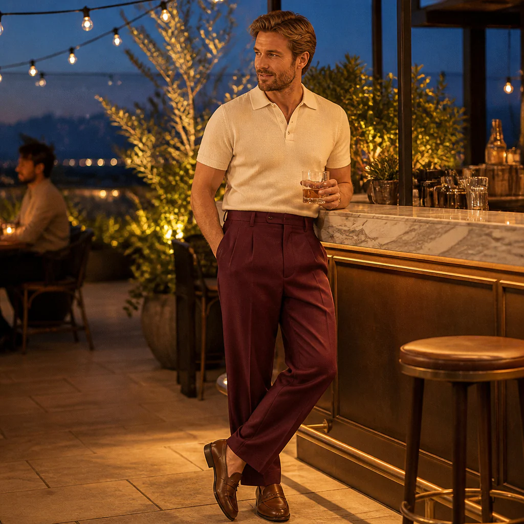 Roven™ – Tailored Wide-Leg Men's Trousers with Deep Slant Pockets - Image 3